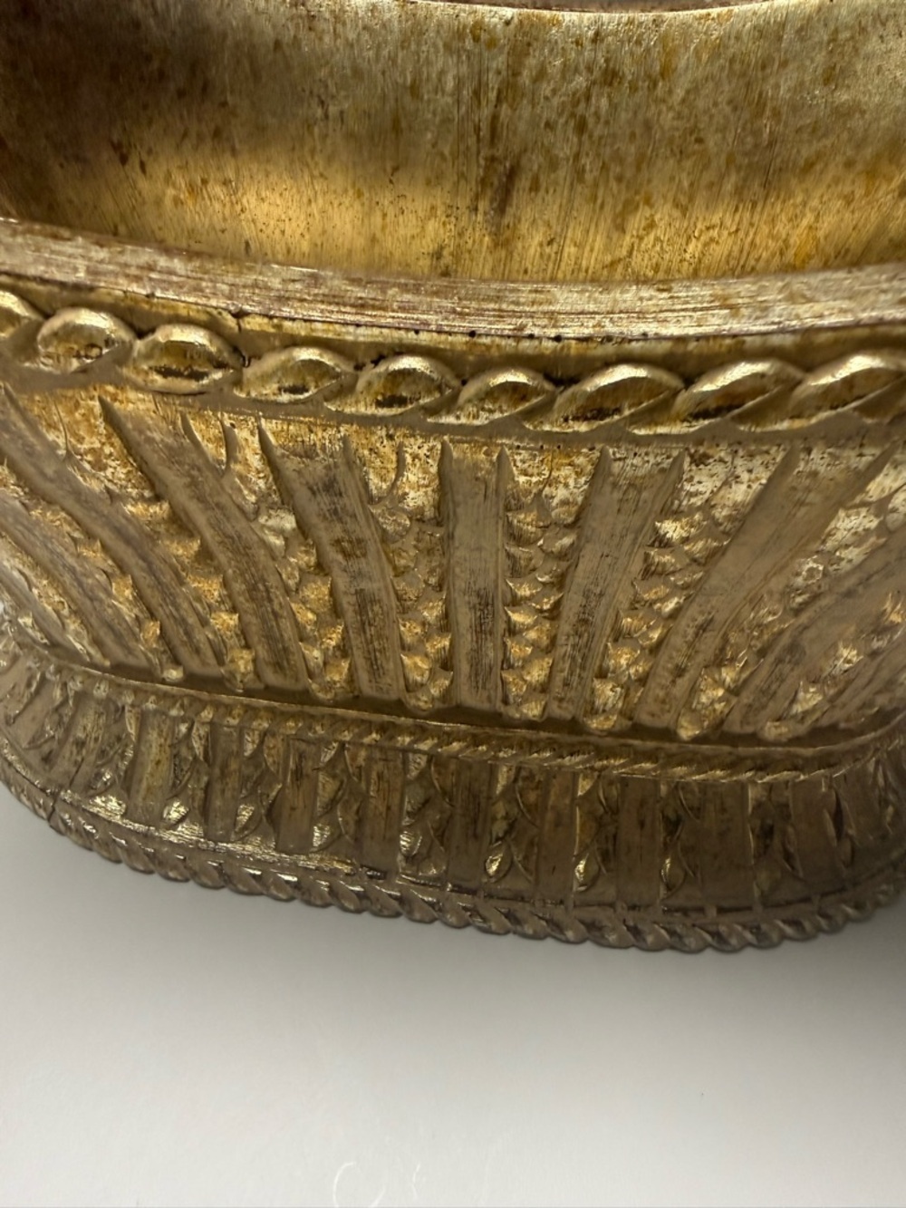 Vintage John Richard Gold Planter Hollywood Regency Oval - Picture 7 of 8